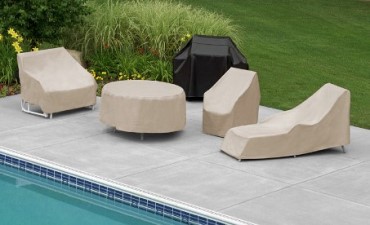 Covering pool patio furniture before winter